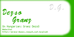 dezso granz business card